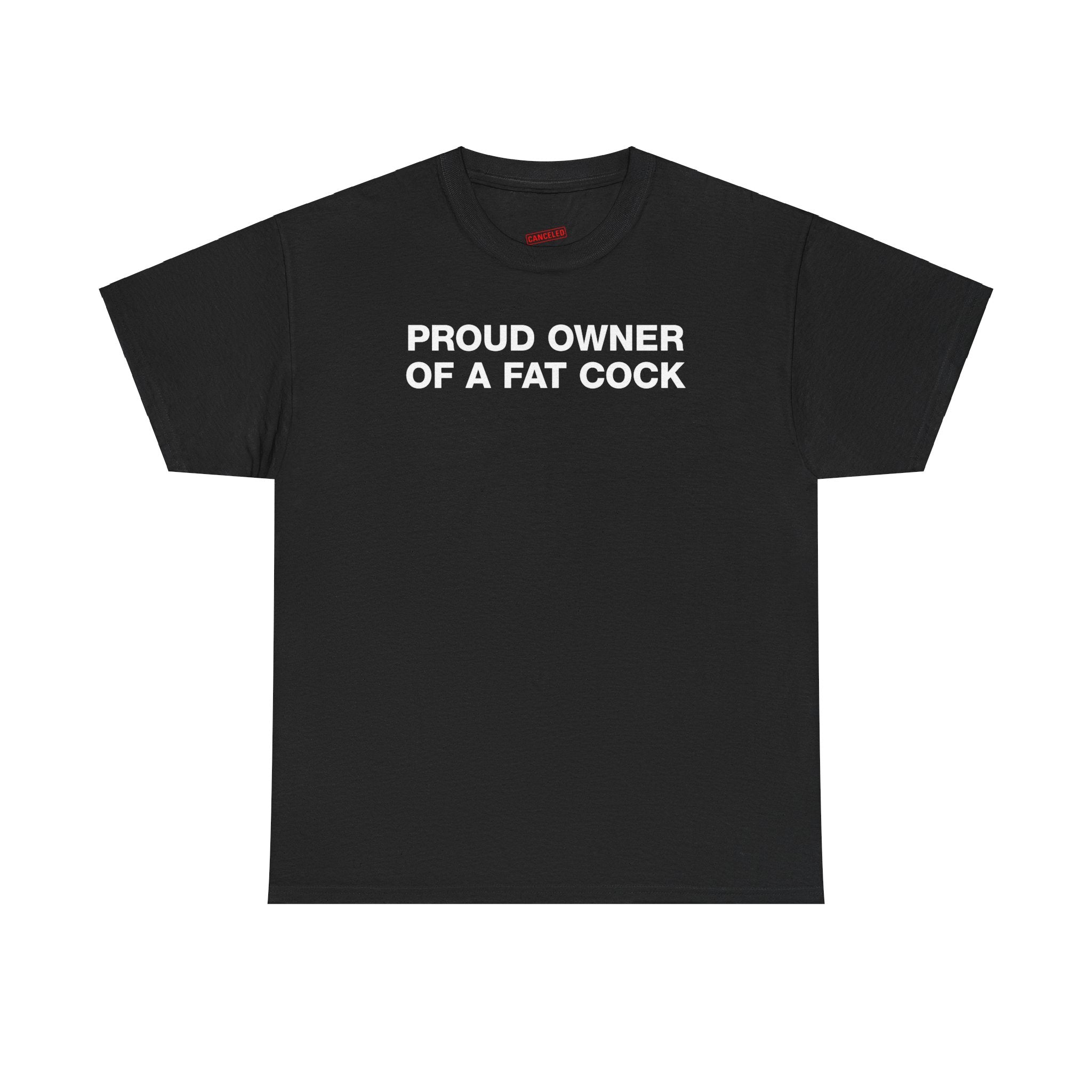 PROUD OWNER OF A FAT COCK T-SHIRT