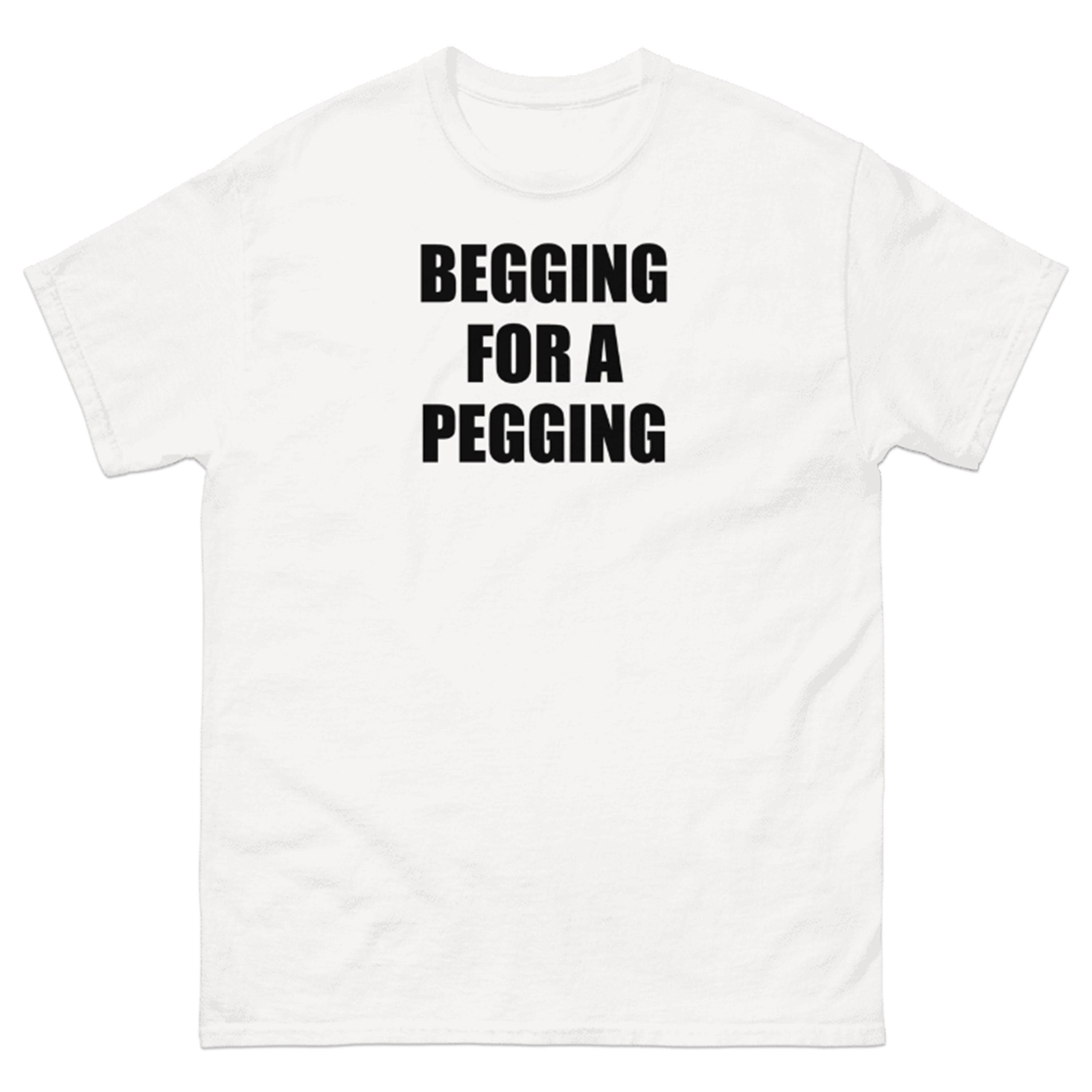 BEGGING FOR A PEGGING T-SHIRT